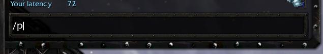Wpisanie komendy "/p" spowoduje wyświetlenie twojego aktualnego pinga